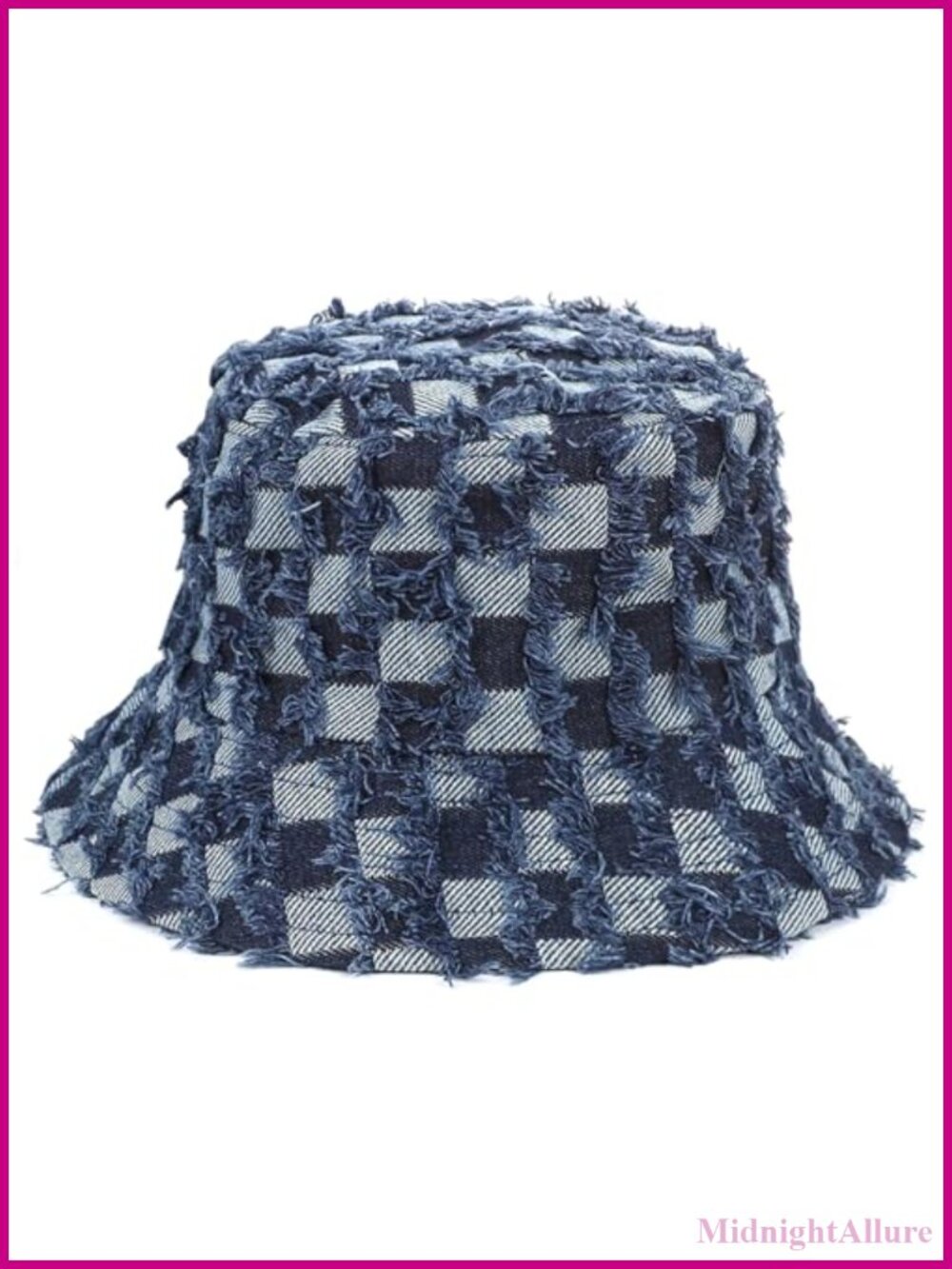 Washed Cotton Bucket Hat Checkerboard Fishermen Sun Hat